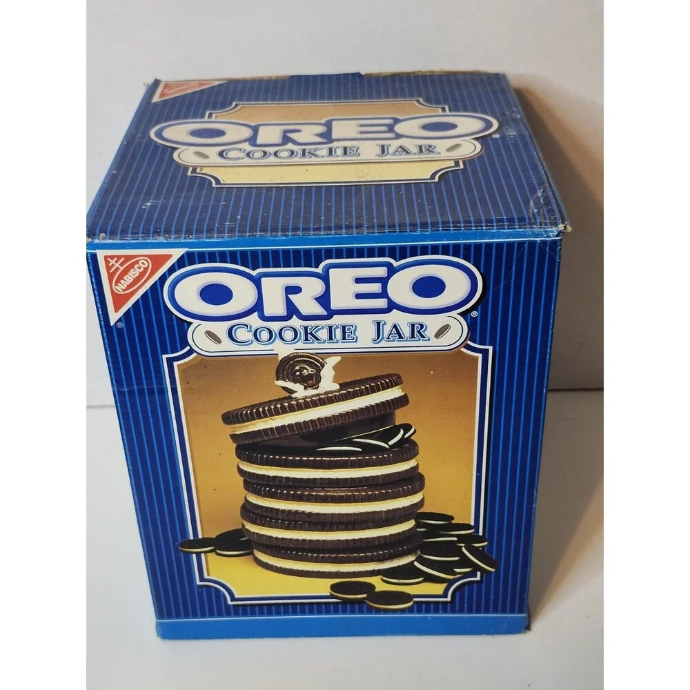 Vtg Nabisco Stacked OREO Cookie Jar Treat Container